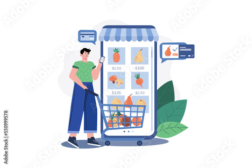 Man shopping online