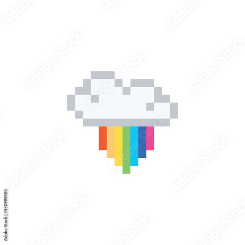 Rainbow cloud  pixel art object