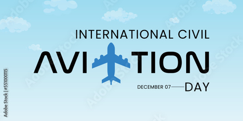 International civil aviation day good for International civil aviation day celebration. flat design. flyer design. flat illustration. photo