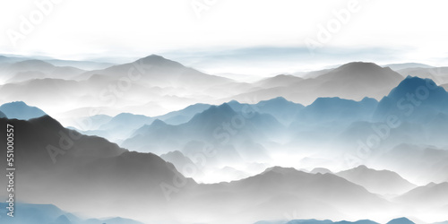 mountains and clouds
