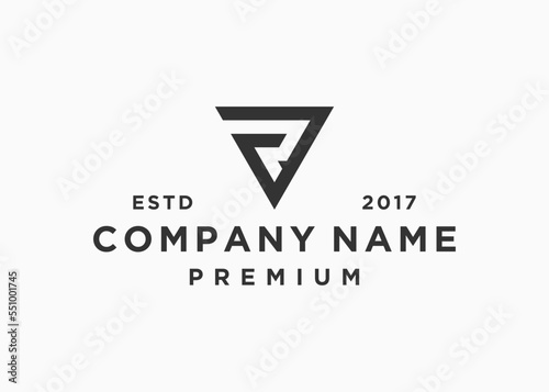 initial letter vr or rv logo design vector illustration template