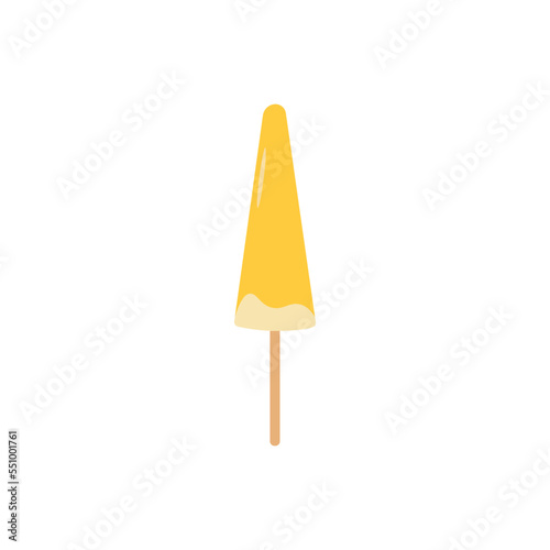 ice cream on a stick.  Kulfi, frozen dairy dessert from the Indian subcontinent. Vector drawn illustration of book. Perfect for coloring book, textiles, icon, web, painting, children's books, t-shirt 