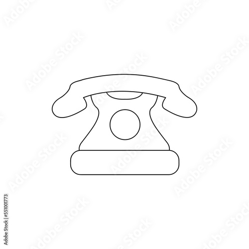 Telephone icon isolated on white background. Perfect for coloring book, textiles, icon, web, painting, books, t-shirt print.