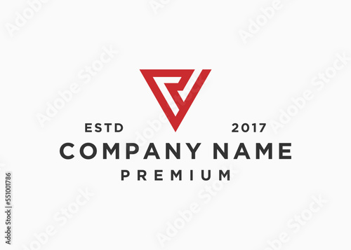 initial letter vr or rv logo design vector illustration template