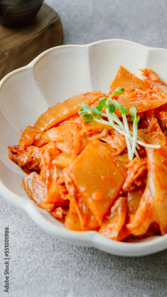 Kimchibokkeum, Stir-fried Kimchi : Well-fermented kimchi stir-fried with chopped green onion and garlic in a pan greased with oil, this is a popular side dish usually eaten with rice. It also goes wel Kimchibokkeum, Stir-fried Kimchi : Well-fermented kimchi stir-fried with chopped green onion and garlic in a pan greased with oil, this is a popular side dish usually eaten with rice. It also goes wel