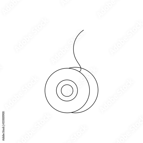 Yo-yo or yoyo toy on string line art vector isolated on white background. icon for apps and websites.