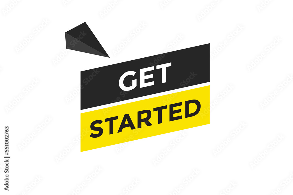 Get started button. web banner template Vector Illustration
