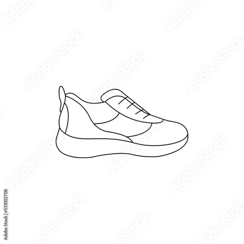 Stylish shoe vector - shoe icon isolated on white background. Perfect for coloring book, textiles, icon, web, painting, books, t-shirt print.