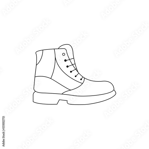 Stylish shoe vector - shoe icon isolated on white background. Perfect for coloring book, textiles, icon, web, painting, books, t-shirt print.