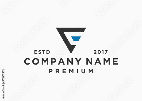 initial letter vc or cv logo design vector illustration template