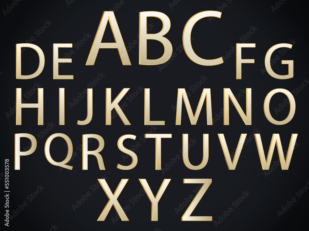 golden alphabet and letters with black background golden alphabet and letters with black background