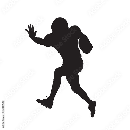 American football player isolated vector silhouette.
