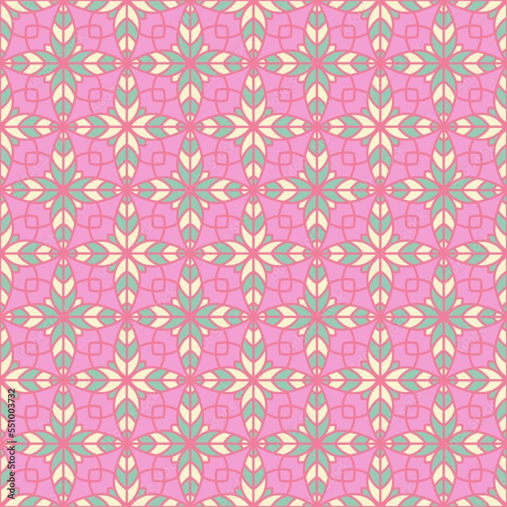 Creative floral geometry seamless vector tile pattern. Abstract flower repeating tiling wallpaper. Creative floral geometry seamless vector tile pattern. Abstract flower repeating tiling wallpaper.