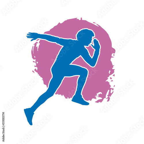 Running man isolated vector silhouette.