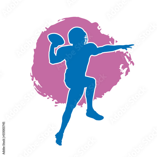 American football player isolated vector silhouette.