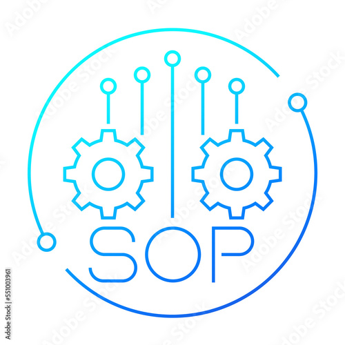 SOP, Standard Operating Procedure icon, linear