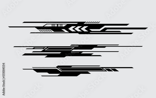 Line HUD futuristic interface streetwear element cyberpunk frame border sci-fi stips editable