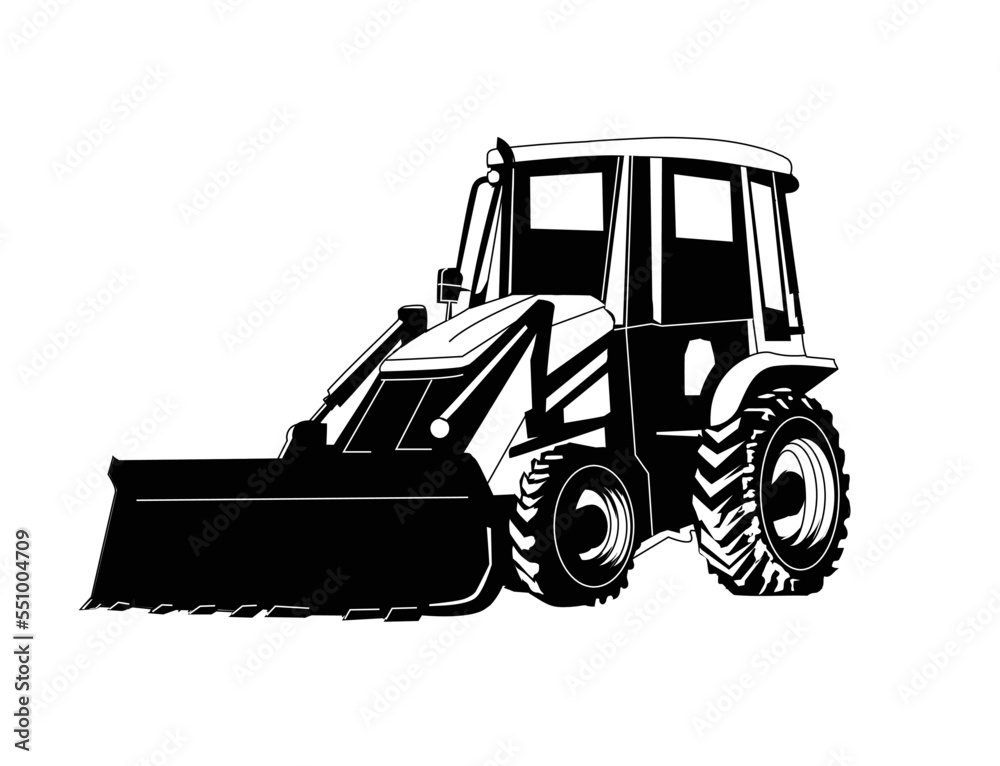 Naklejka premium Excavator silhouette illustration 