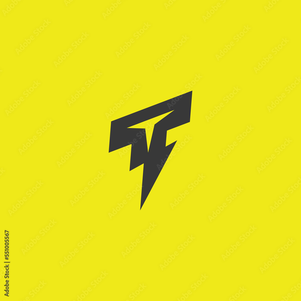 Electric letter T logo design Electric letter T logo design