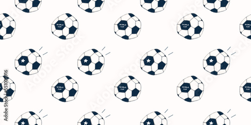 Cute hand drawn soccer ball seamless pattern great for wrapping paper, wallpaper, fabric print