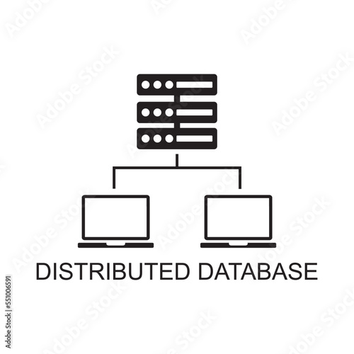 distributed database icon , technology icon