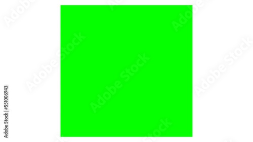 square shape for simple transition movement animation. designed with a green screen background for ease of use in the editing process
