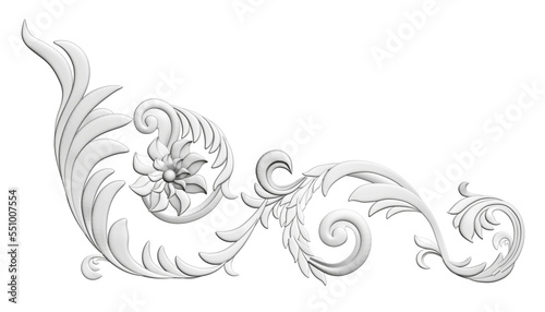 Model of a polygonal decorative ornament isolated on a white background. 3D. Vector illustration.