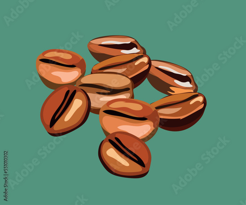 peruvian coffee beans vector illustration