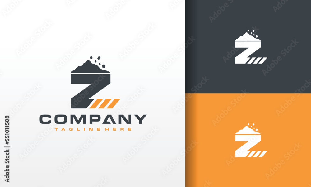 Obraz premium initial Z rocks construction logo