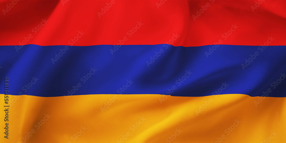 Armenia waving flag background.3D looking illustration of Armenian flag