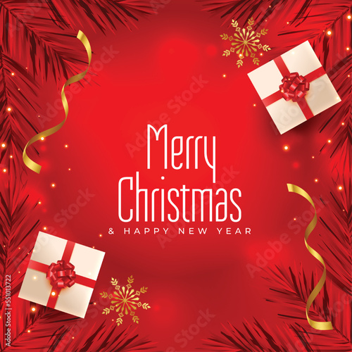 decorative merry christmas festival background with xmas elements design vector illustration