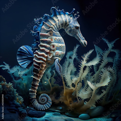 sea underwater seahorse closeup