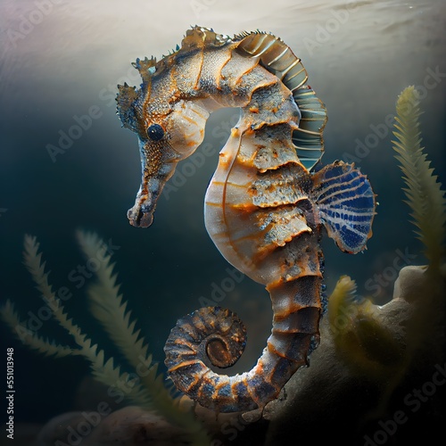 sea underwater seahorse closeup