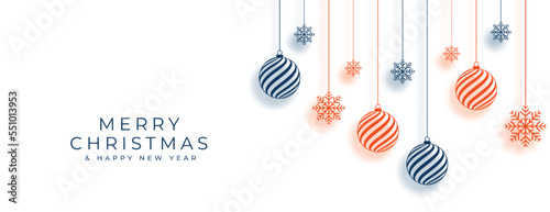 decorative merry christmas greeting banner in hanging style