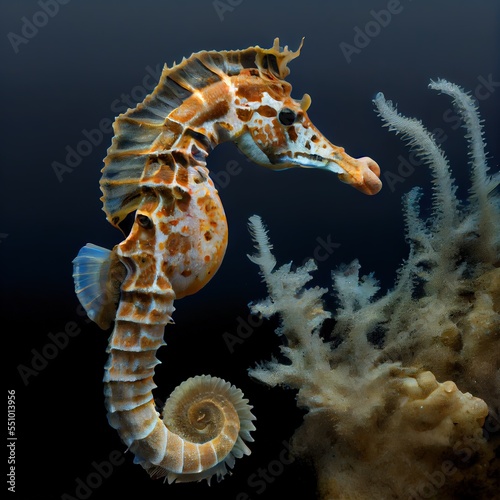 sea underwater seahorse closeup photo