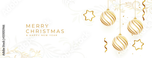 elegant merry christmas invitation banner with xnas elements