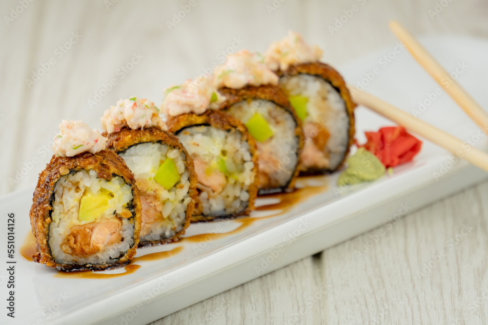 sushi on a plate
