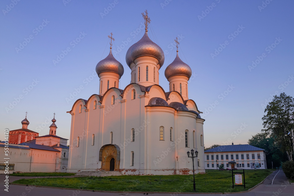 Ancient St. Sophia Cathedral on the early August morning. Vologda, Russia