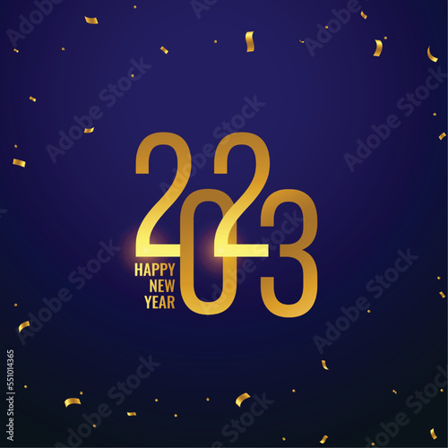 2023 new year event banner with golden confetti