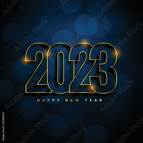 happy new year 2023 wishes background with bokeh effect