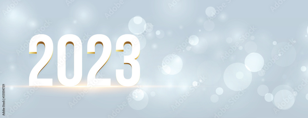 clean new year 2023 festival banner with bokeh effect clean new year 2023 festival banner with bokeh effect