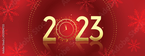 2023 new year occasion banner with clock design