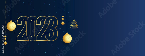 happy new year 2023 occasion banner with bauble