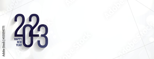 clean happy new year holiday banner with 2023 lettering