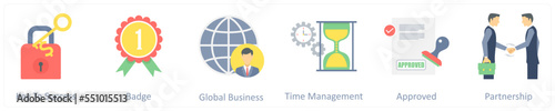 key to success, badge, global business
