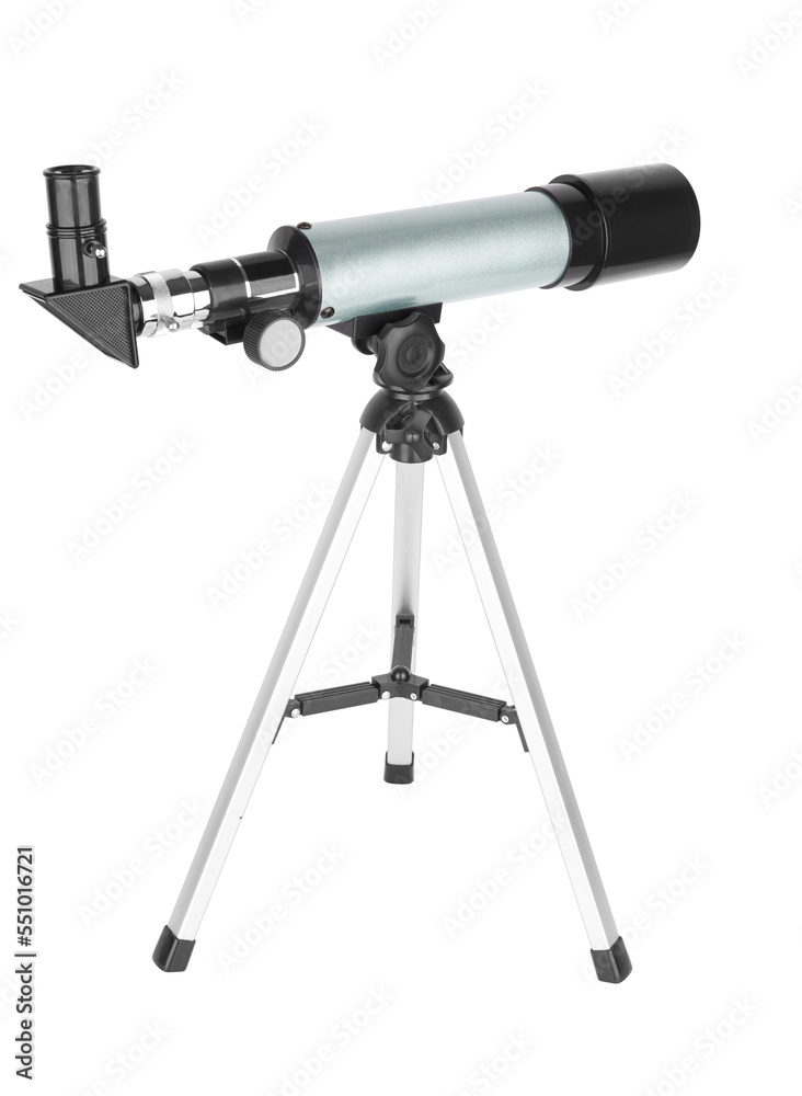 Modern telescope isolated Modern telescope isolated