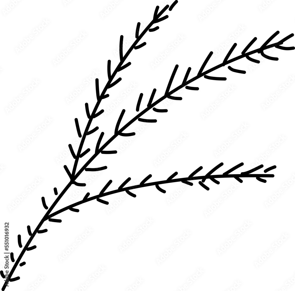 Obraz premium Spruce branch. Vector illustration, isolated on white background. Suitable for creating Christmas cards, New Year presentations, banners