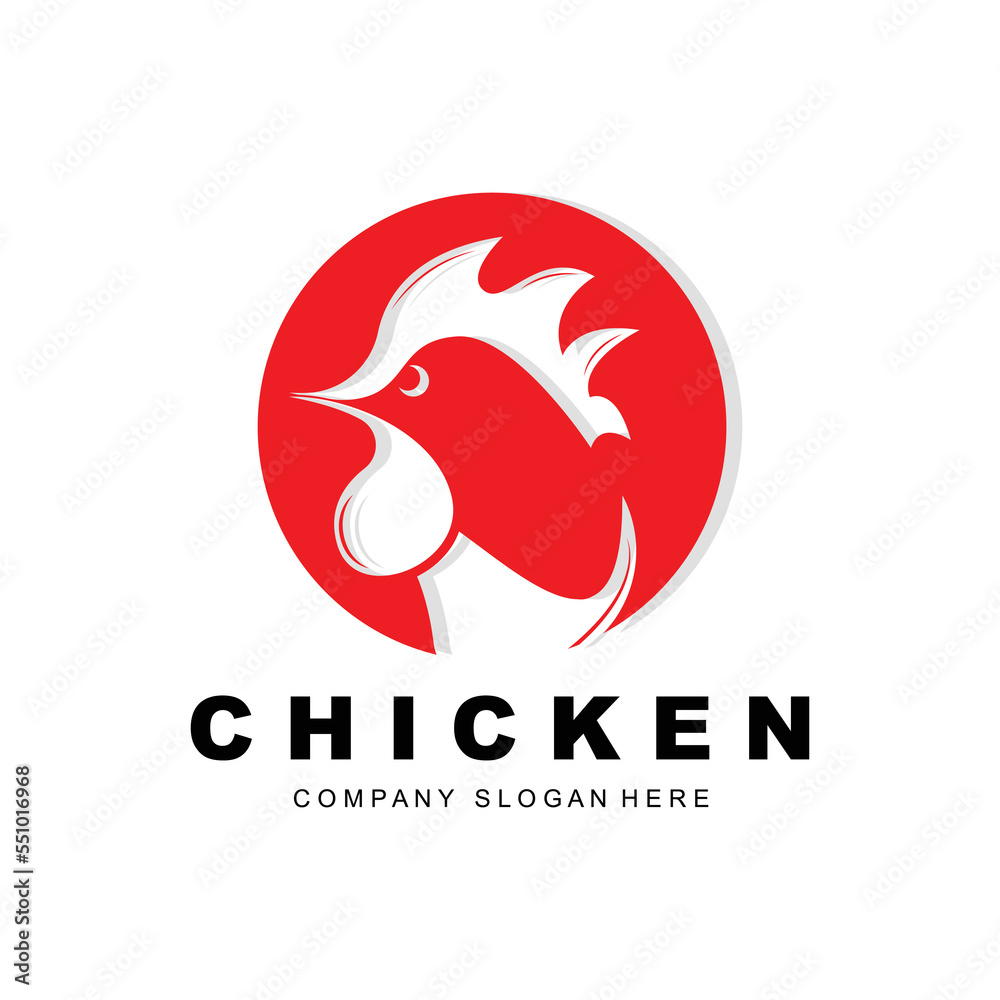 Obraz premium Chicken Logo, Farm Animal Vector, Design For Chicken Farm, Fried Chicken Restaurant, Cafe