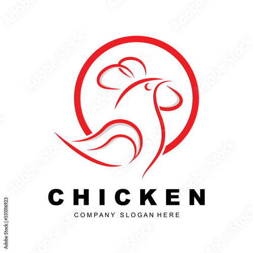 Chicken Logo, Farm Animal Vector, Design For Chicken Farm, Fried Chicken Restaurant, Cafe