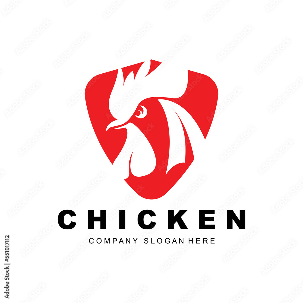 Fototapeta premium Chicken Logo, Farm Animal Vector, Design For Chicken Farm, Fried Chicken Restaurant, Cafe